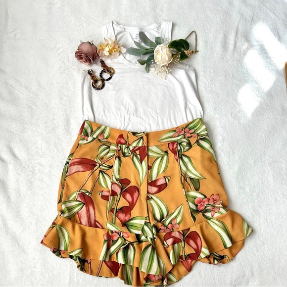 PatBO Zebrina Print Ruffle Hem Shorts Size 6 - Picture 5 of 13